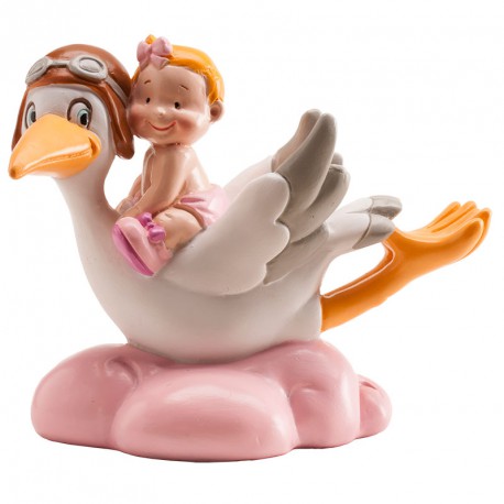 BAT BAT. 4 CEGONHA VOANDO ROSA 10CM DEK